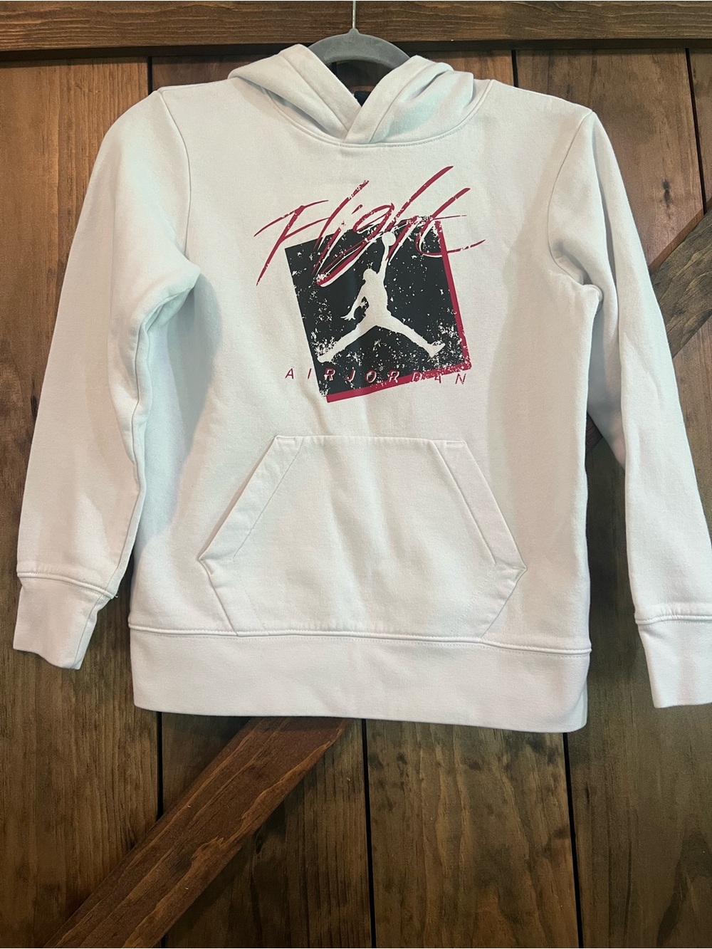 Jordan White Hoodie with Black and Red Jumpman Graphic